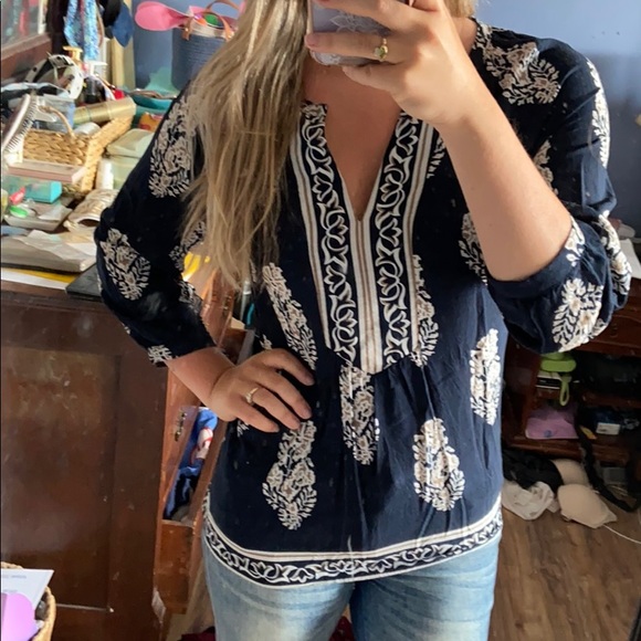 Patterned work blouse - Picture 2 of 3